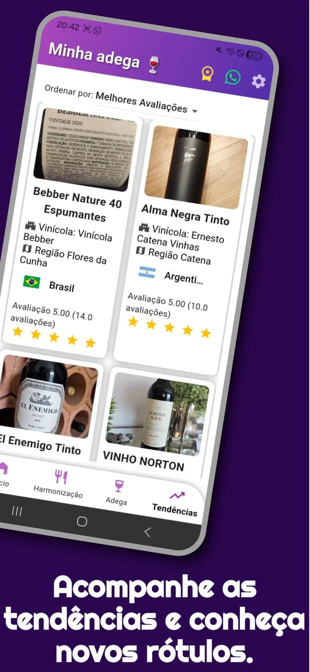 Tendências com os rótulos mais bem avaliados da adega